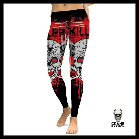 Legging Tête de Mort Peinture Rouge - Crâne Passion