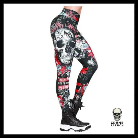 Legging Tête de Mort Rock Code - Crâne Passion