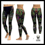Legging Tête de Mort Style Paon - Crâne Passion