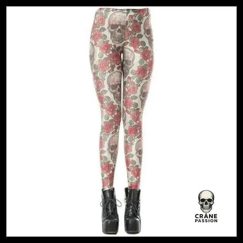 Legging Tête de Mort Vintage - Crâne Passion