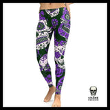 Legging Tête de Mort Violette - Crâne Passion