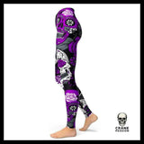 Legging Tête de Mort Violette - Crâne Passion