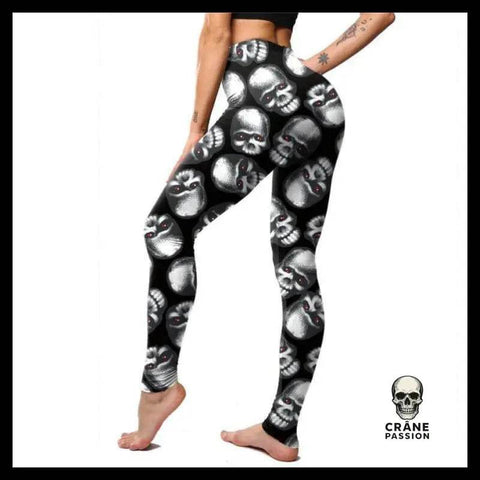 Legging Tête de Mort Yeux Rouge - Crâne Passion