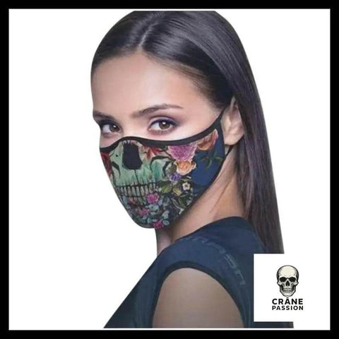 Masque Tête de Mort Fleurie Roses - Crâne Passion