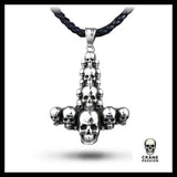 Pendentif Croix Homme (Cuir) - Crâne Passion