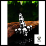 Pendentif Croix Homme (Cuir) - Crâne Passion