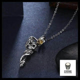 Pendentif Tête de Mort Femme (Argent) - Crâne Passion