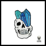 Pin's Tête de Mort 3 Diamants Bleus - Crâne Passion