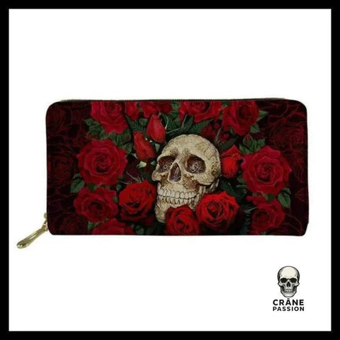Portefeuille Tête de Mort Fleurie - Crâne Passion