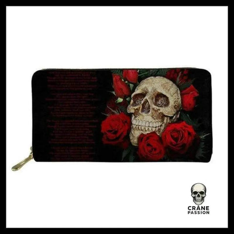 Portefeuille Tête de Mort En Fleurs - Crâne Passion