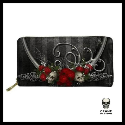 Portefeuille Tête de Mort Gothique Punk - Crâne Passion