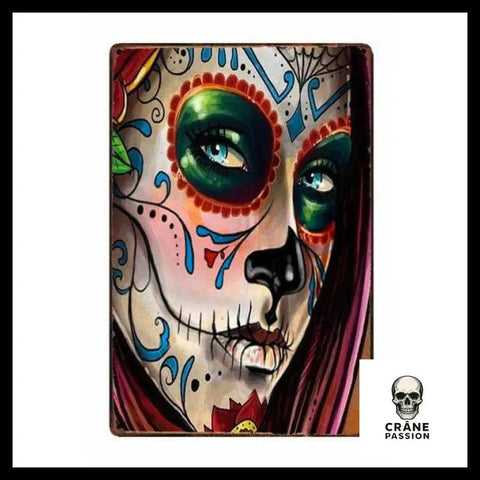 Poster Crâne Mexicain Femme - Crâne Passion