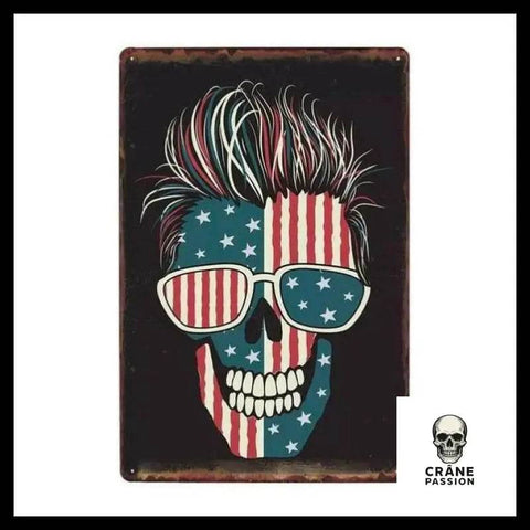 Poster Tête de Mort Américaine - Crâne Passion