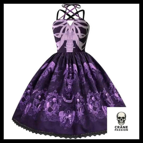 Robe Squelette Violette - Crâne Passion