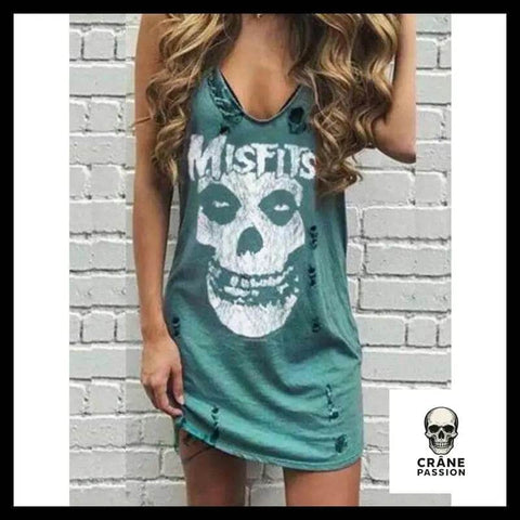 Robe Tête de Mort Bleu Misfits - Crâne Passion