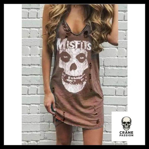 Robe Tête de Mort Brun Misfits - Crâne Passion