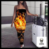 Robe Tête de Mort En Feu - Crâne Passion