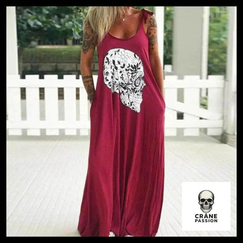 Robe Tête de Mort Fleur - Crâne Passion