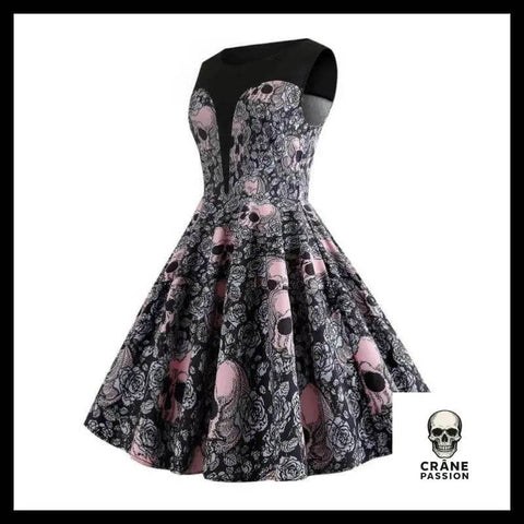 Robe Tête de Mort Fleurie - Crâne Passion