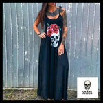 Robe Tête de Mort Fleurie Rose - Crâne Passion