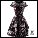 Robe Tête de Mort Rigolote Noire - Crâne Passion