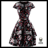 Robe Tête de Mort Rigolote Noire - Crâne Passion