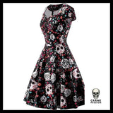 Robe Tête de Mort Rigolote Noire - Crâne Passion
