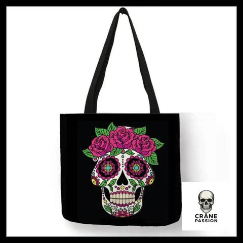 Sac à Main Tête de Mort Anneau de Fleurs - Crâne Passion