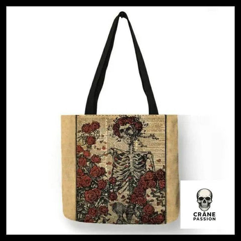 Sac à Main Tête de Mort Carnet de Roses - Crâne Passion