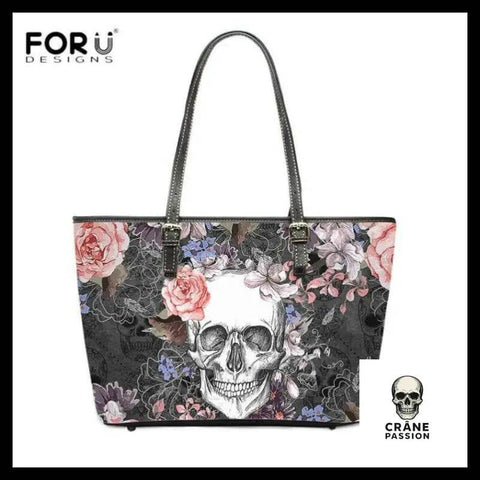 Sac à Main Tête de Mort Fleurs - Crâne Passion