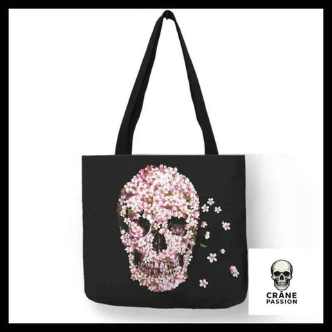 Sac Tête de Mort Envolee de Fleurs - Crâne Passion