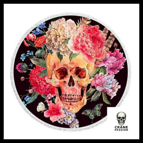 Serviette Crâne Fleuri - Crâne Passion