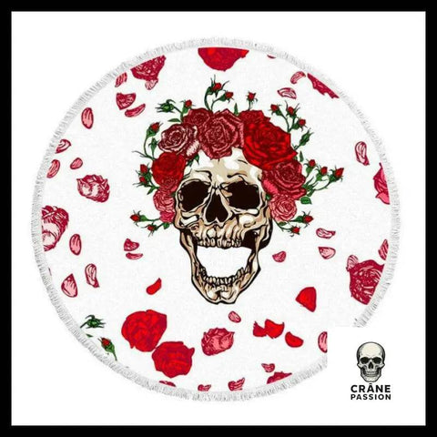 Serviette Crâne Fleurs - Crâne Passion