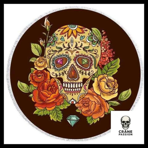 Serviette Crâne Mexicain Fleurs - Crâne Passion