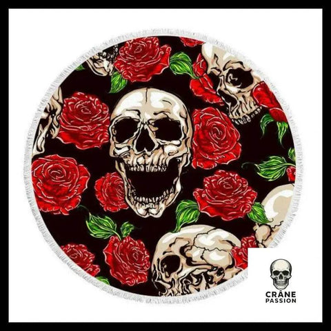 Serviette de Plage Tête de Mort Fleurie - Crâne Passion