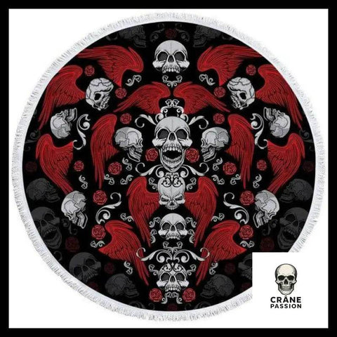 Serviette Tête de Mort Ailée - Crâne Passion