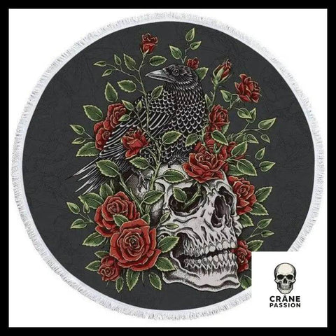 Serviette Tête de Mort Corbeau - Crâne Passion