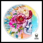 Serviette Tête de Mort Fleurs - Crâne Passion