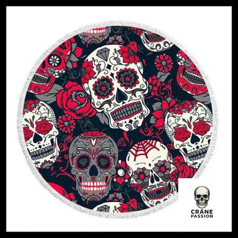 Serviette Tête de Mort Mexicaine Colorée - Crâne Passion