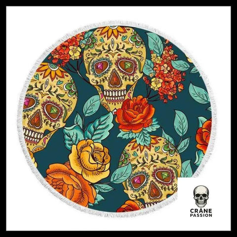 Serviette Tête de Mort Mexicaine Vintage - Crâne Passion