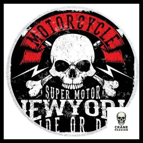 Serviette Tête de Mort Motard - Crâne Passion