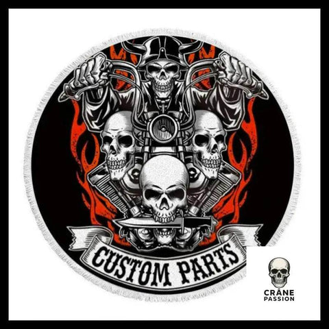 Serviette Tête de Mort Moto - Crâne Passion