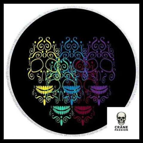 Serviette Tête de Mort Multicolore - Crâne Passion