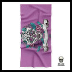 Serviette Tête de Mort Violette - Crâne Passion