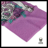 Serviette Tête de Mort Violette - Crâne Passion