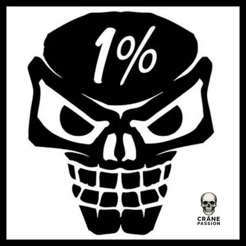 Sticker 1% - Crâne Passion