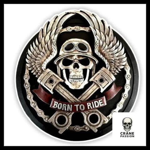 Sticker Born to Ride - Crâne Passion