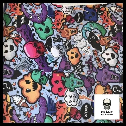 Sticker Cartoon - Crâne Passion