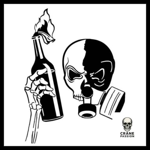 Sticker Cocktail Molotov - Crâne Passion