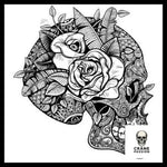 Sticker Crâne Fleuri - Crâne Passion